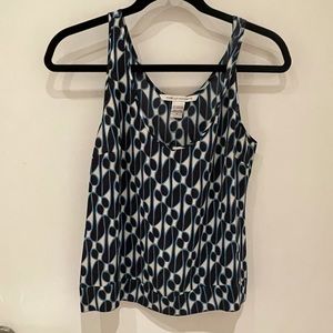 DVF Blue Silk Tank Top